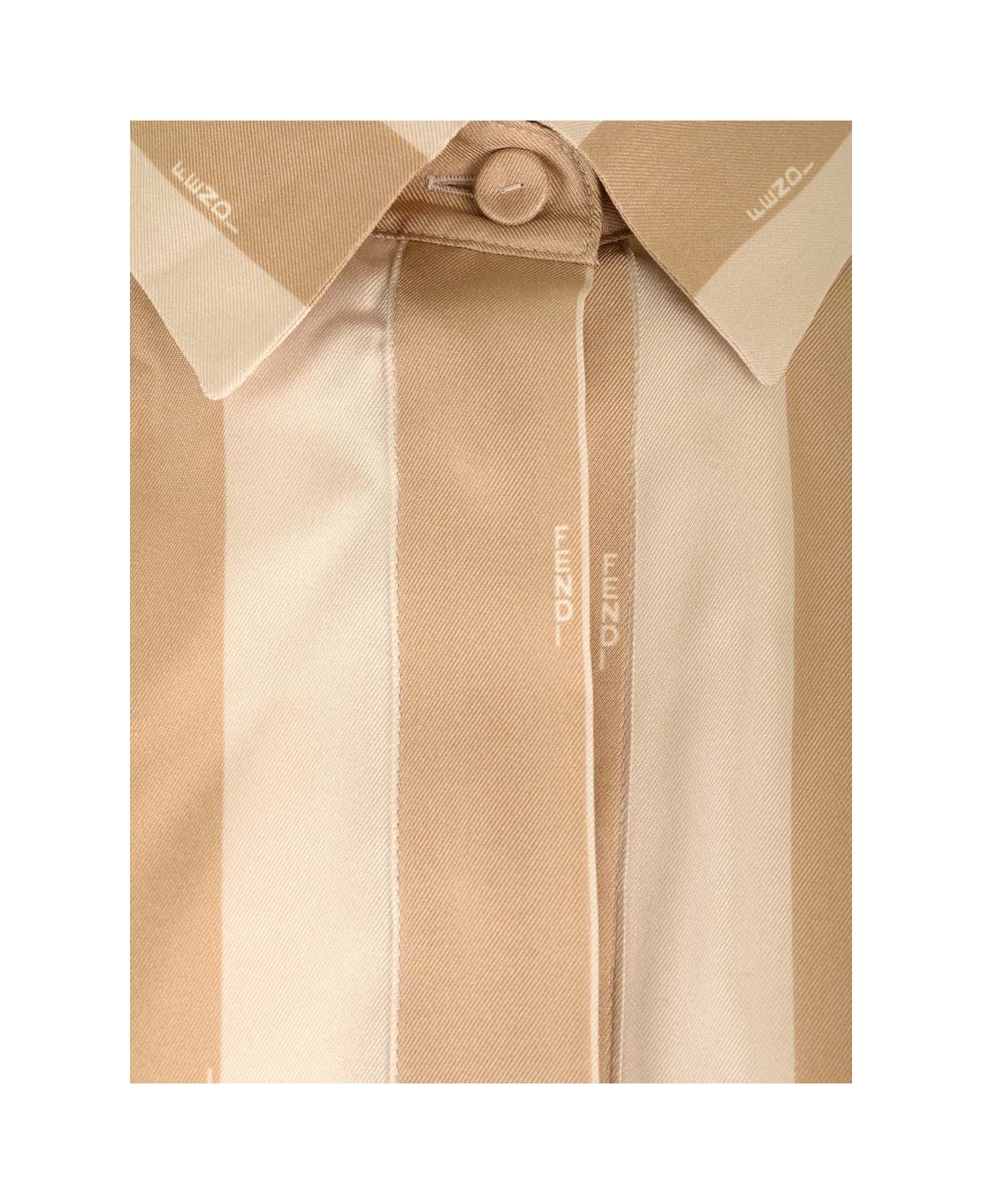 Fendi Pequin Stripes Silk Shirt - Beige