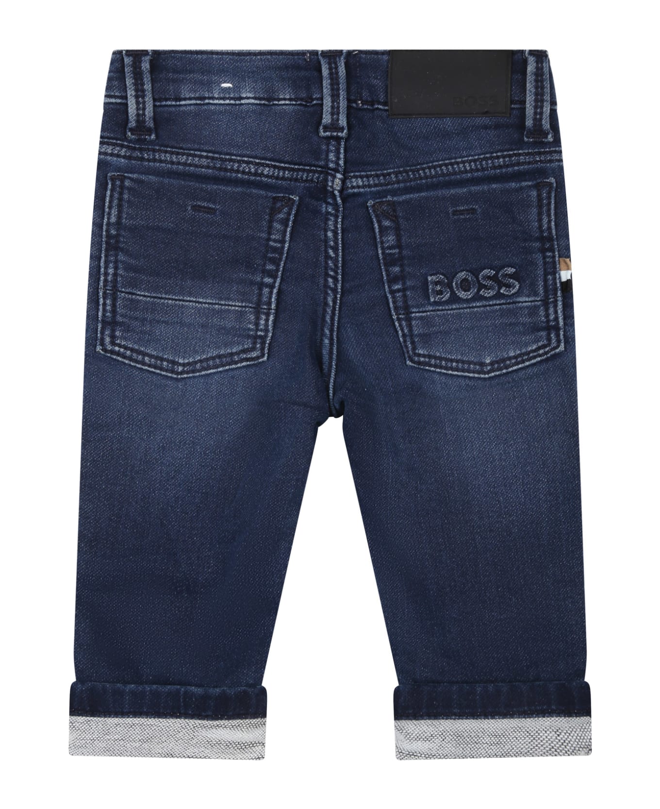 Hugo Boss Blue Jeans For Baby Boy With Logo - Denim
