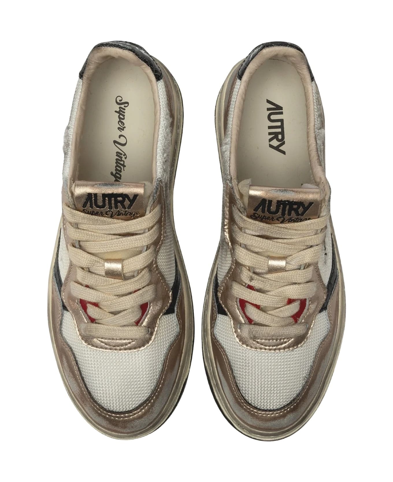 Autry Supvint Low Mesh Suede Wht Gold - Wht Gold