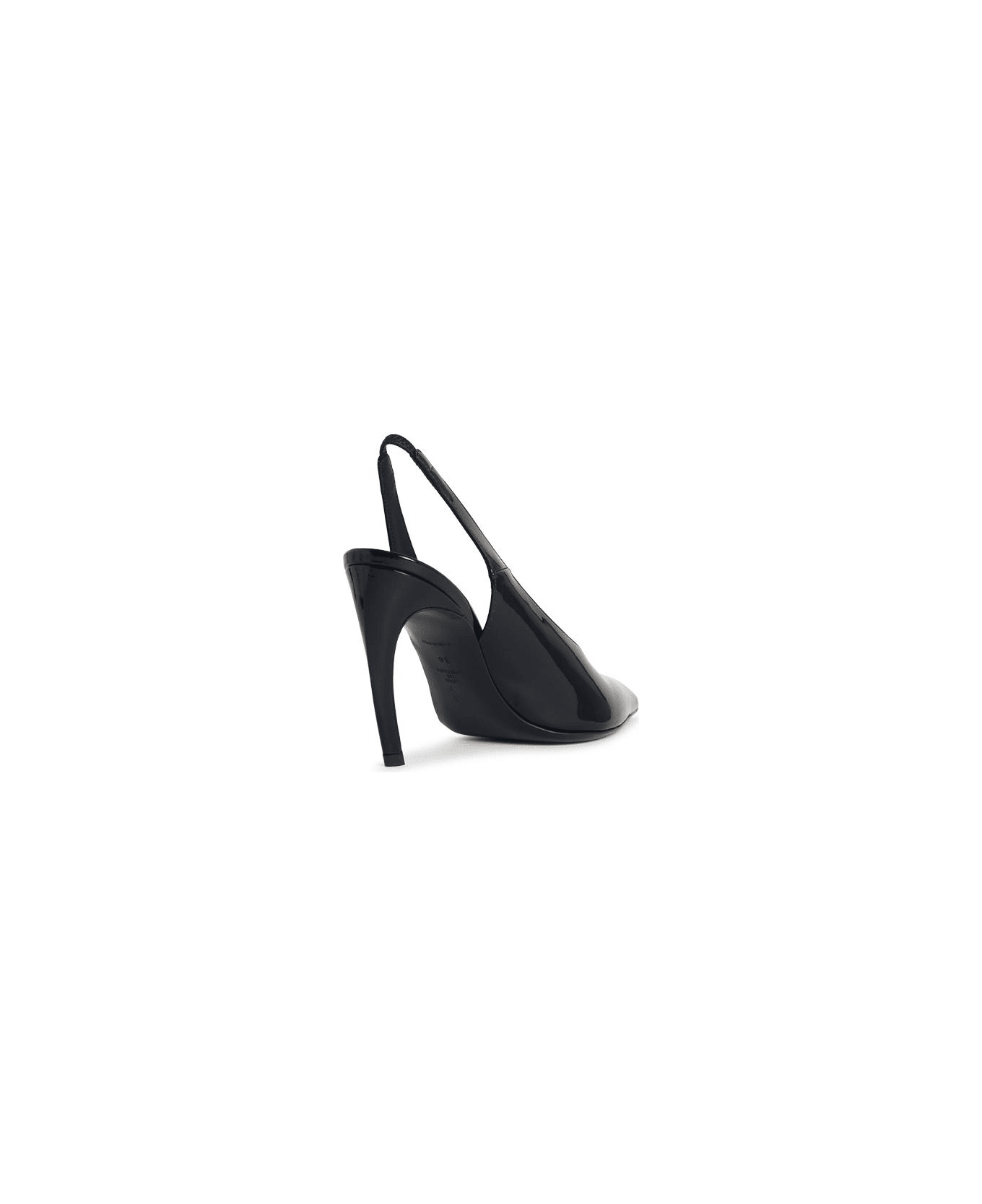 The Attico Slingback 
viper
 In Black Synthetic Paint - Black