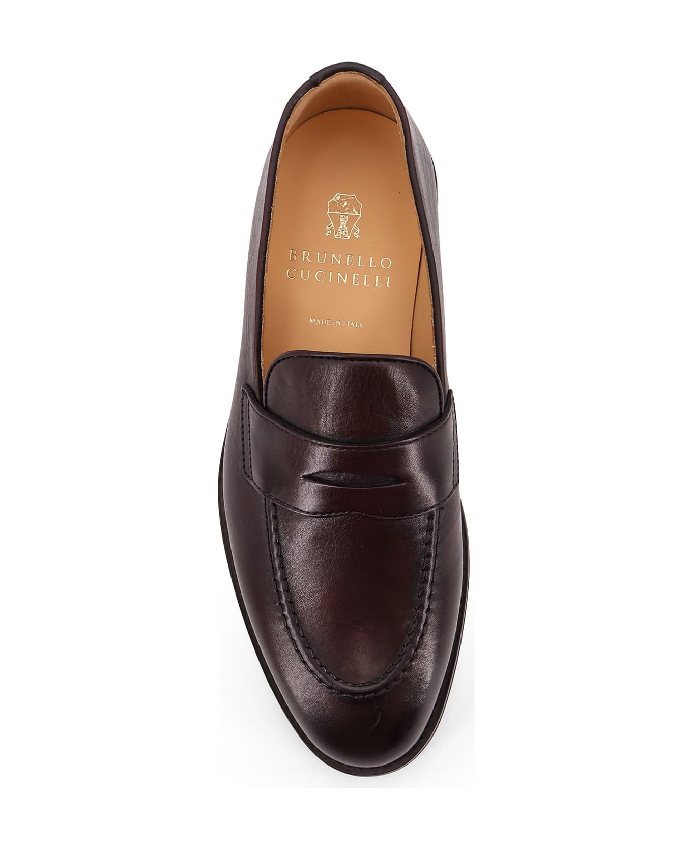 Brunello Cucinelli Leather Loafers - DARK CHILI