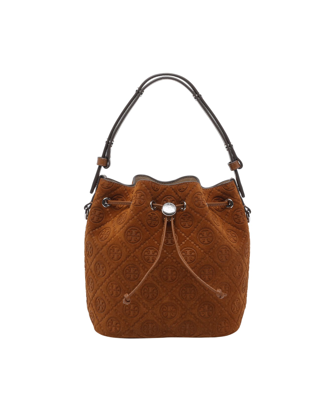 Tory Burch T Monogram Bucket Bag - BROWN