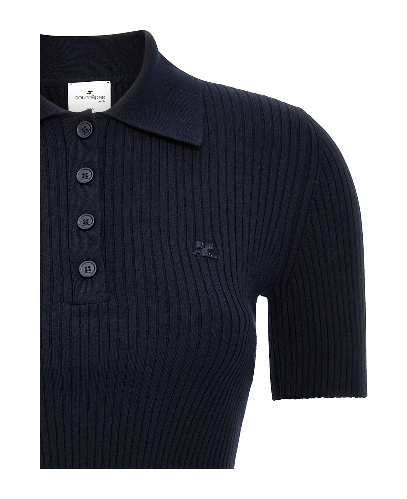 Courrèges Ribbed Polo Shirt - Blue
