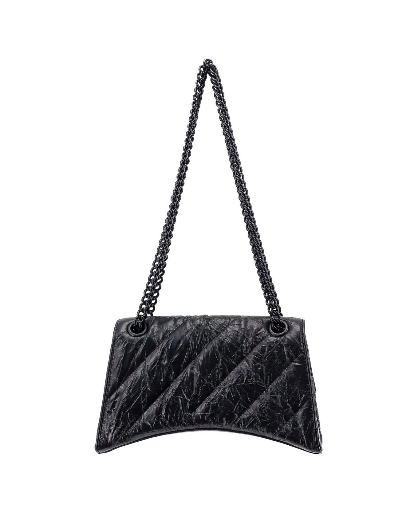 Balenciaga Crush Monogrammed Shoulder Bag - Black