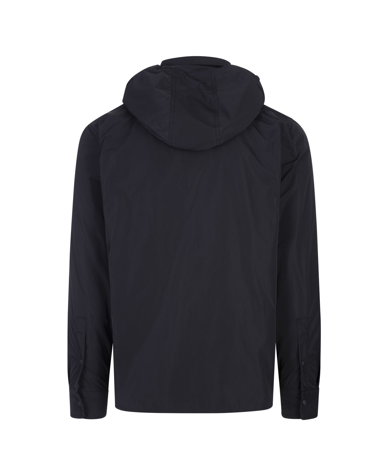 Aspesi Black Hooded Shirt Jacket - Black