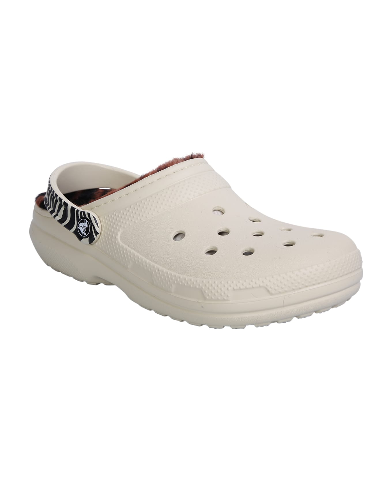 Crocs Lined Animal Clog Sandals In White - White