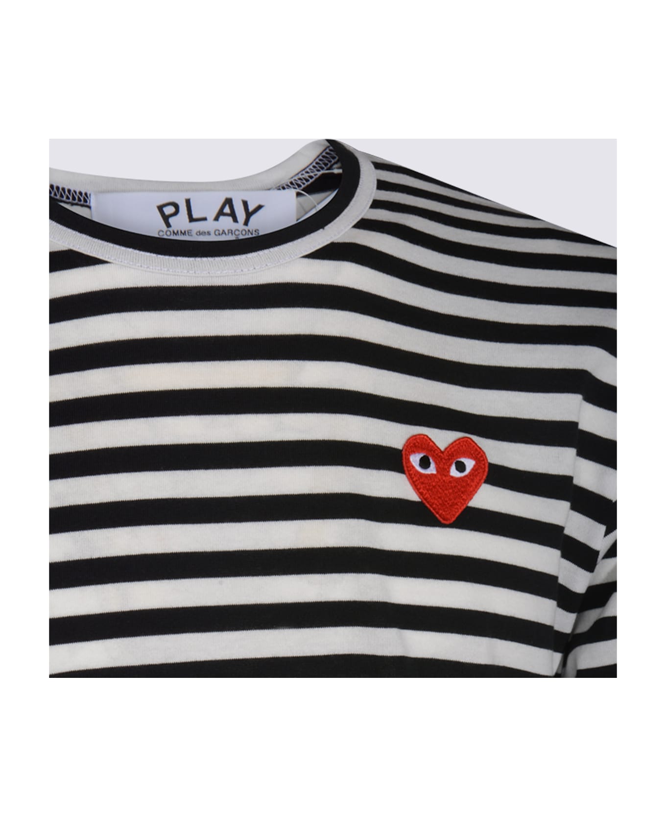 Comme des Garçons Play Black And White Cotton T-shirt - Black