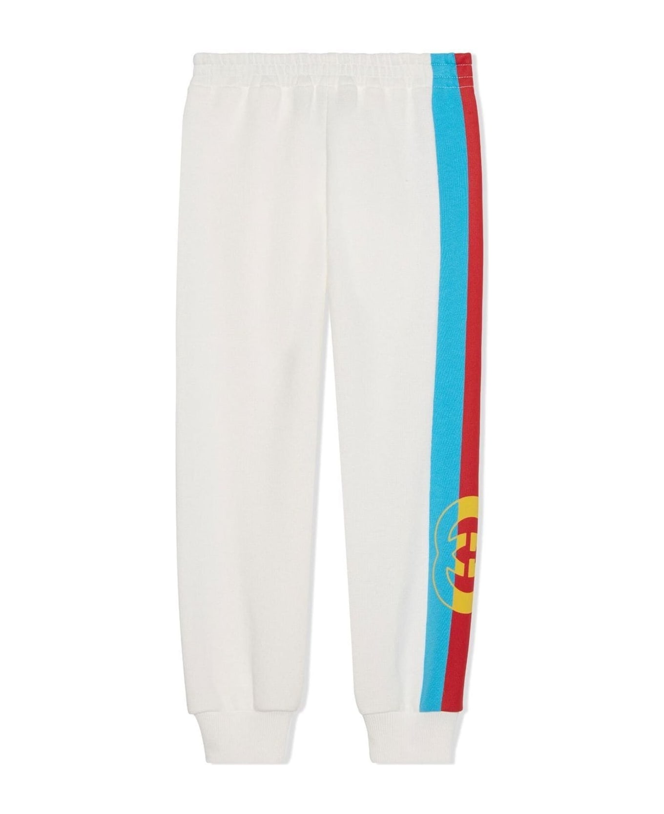 Gucci White Cotton Track Trousers - Multicolor