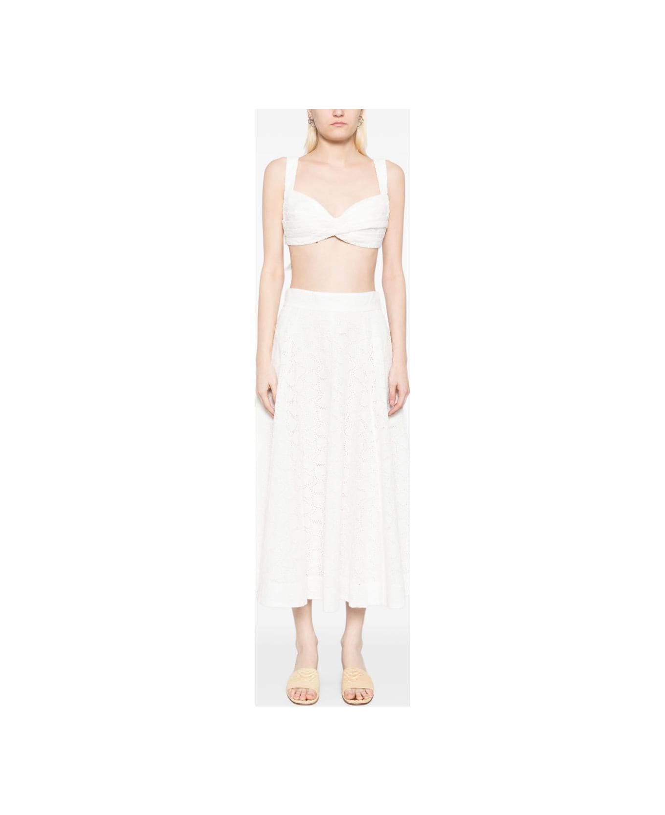Zimmermann Crush Cotton Bralette - White