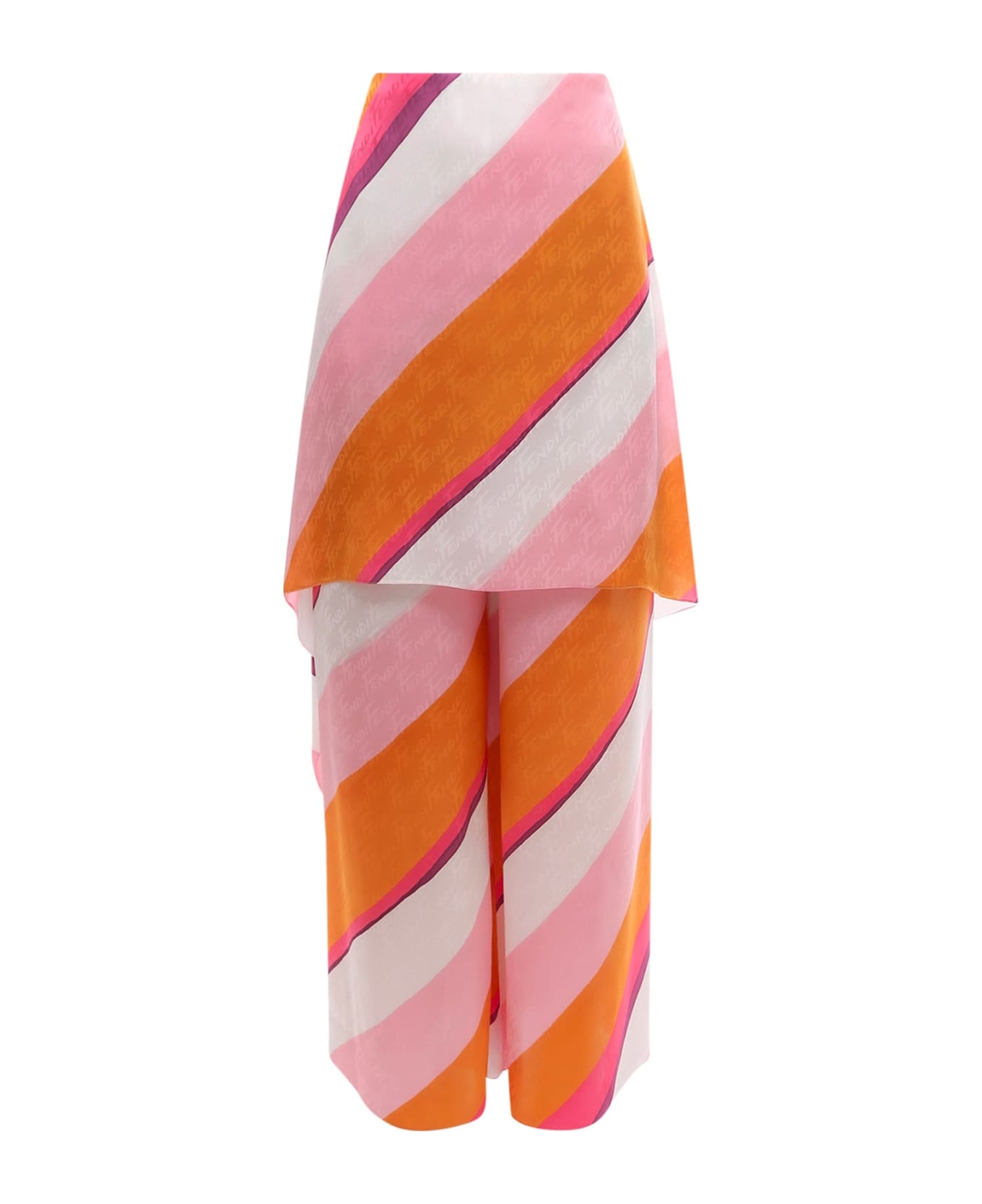 Fendi Ff Color-block Draped Trousers - Pink