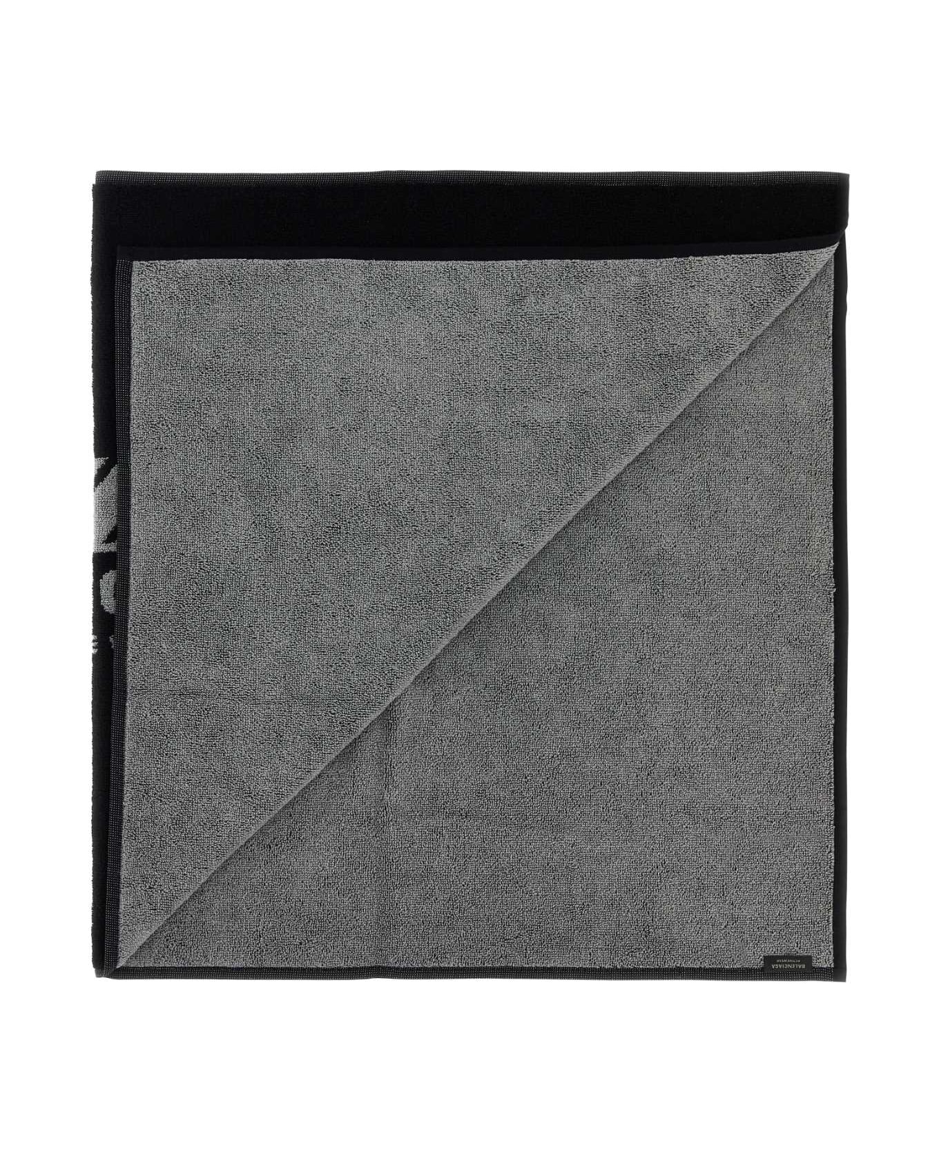 Balenciaga Black Terry Fabric Towel - BLACKGREY