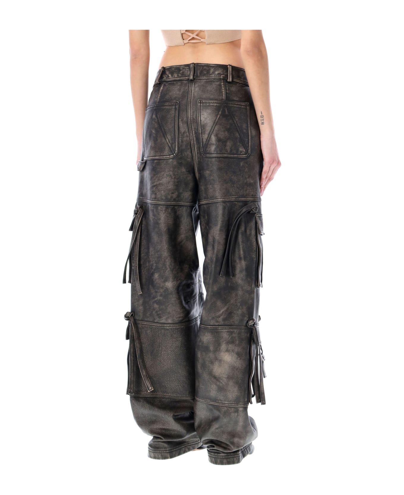 ANDREĀDAMO Vintage Nude Leather Cargo Pants | italist, ALWAYS LIKE A SALE