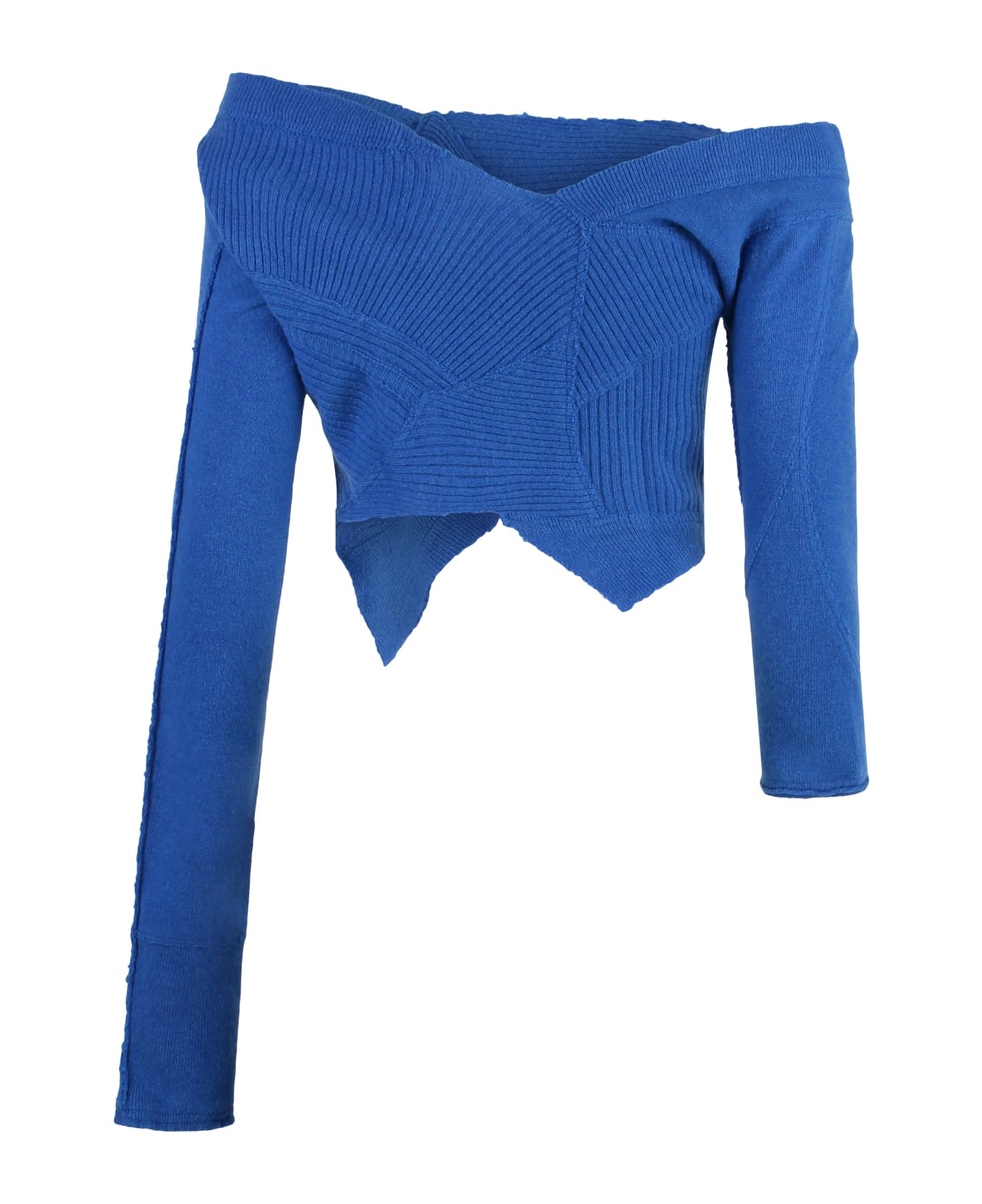 Talia Byre Knitted Crop Top - blue