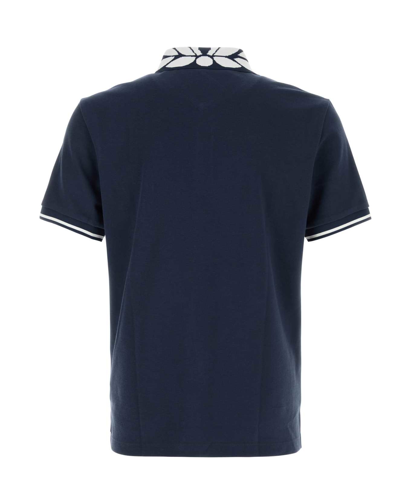 MCM Navy Blue Stretch Piquet Polo Shirt - DARKNAVY