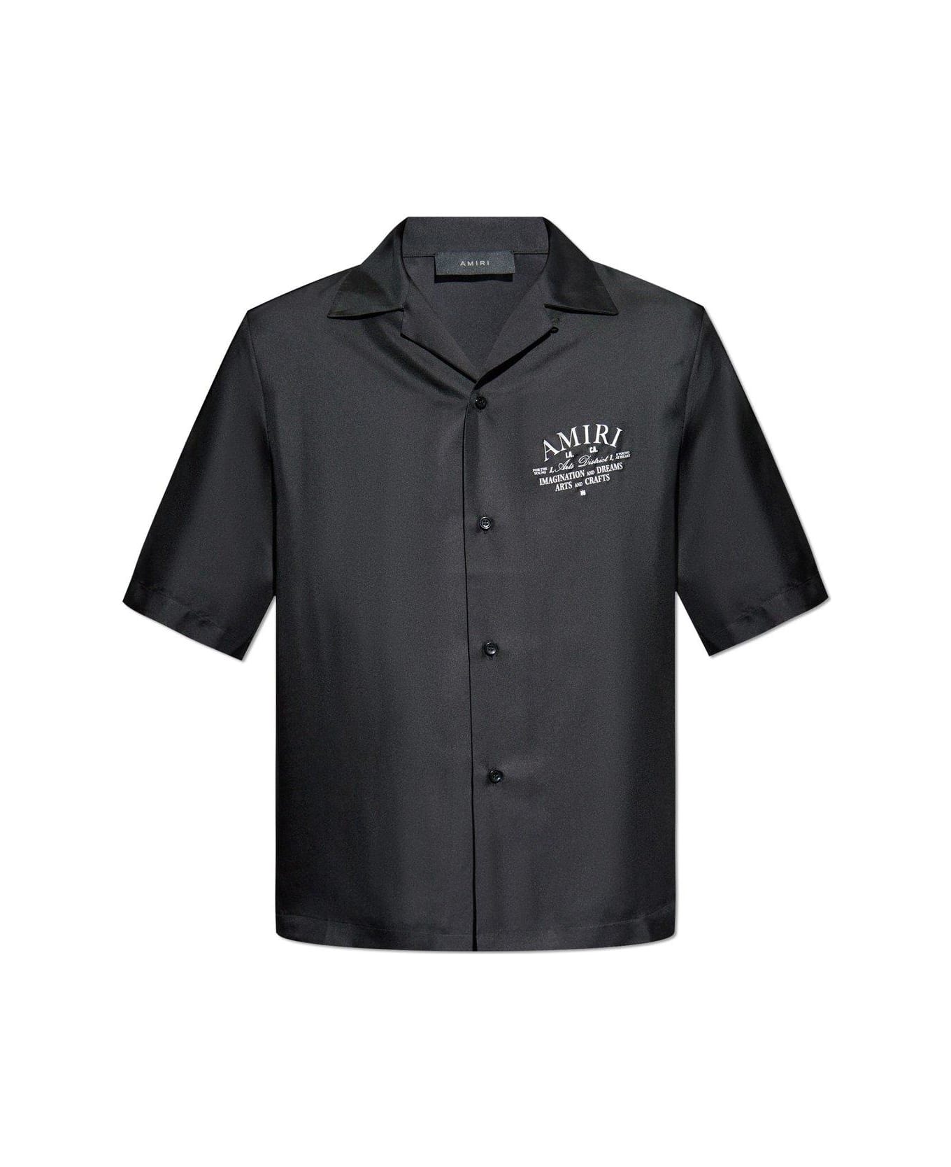 AMIRI Logo Printed Short-sleeved Shirt - BLACK