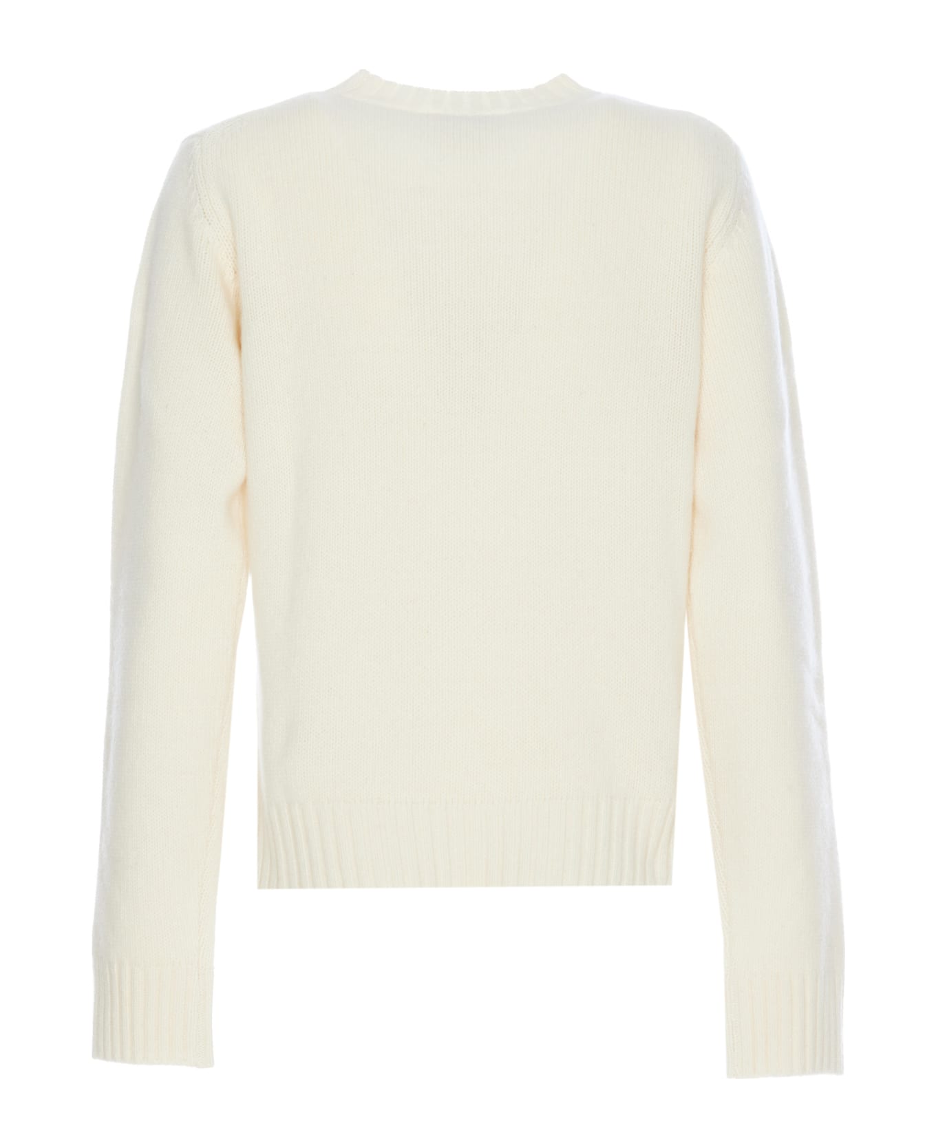 Ganni Graphic Soft Wool Sweater - White
