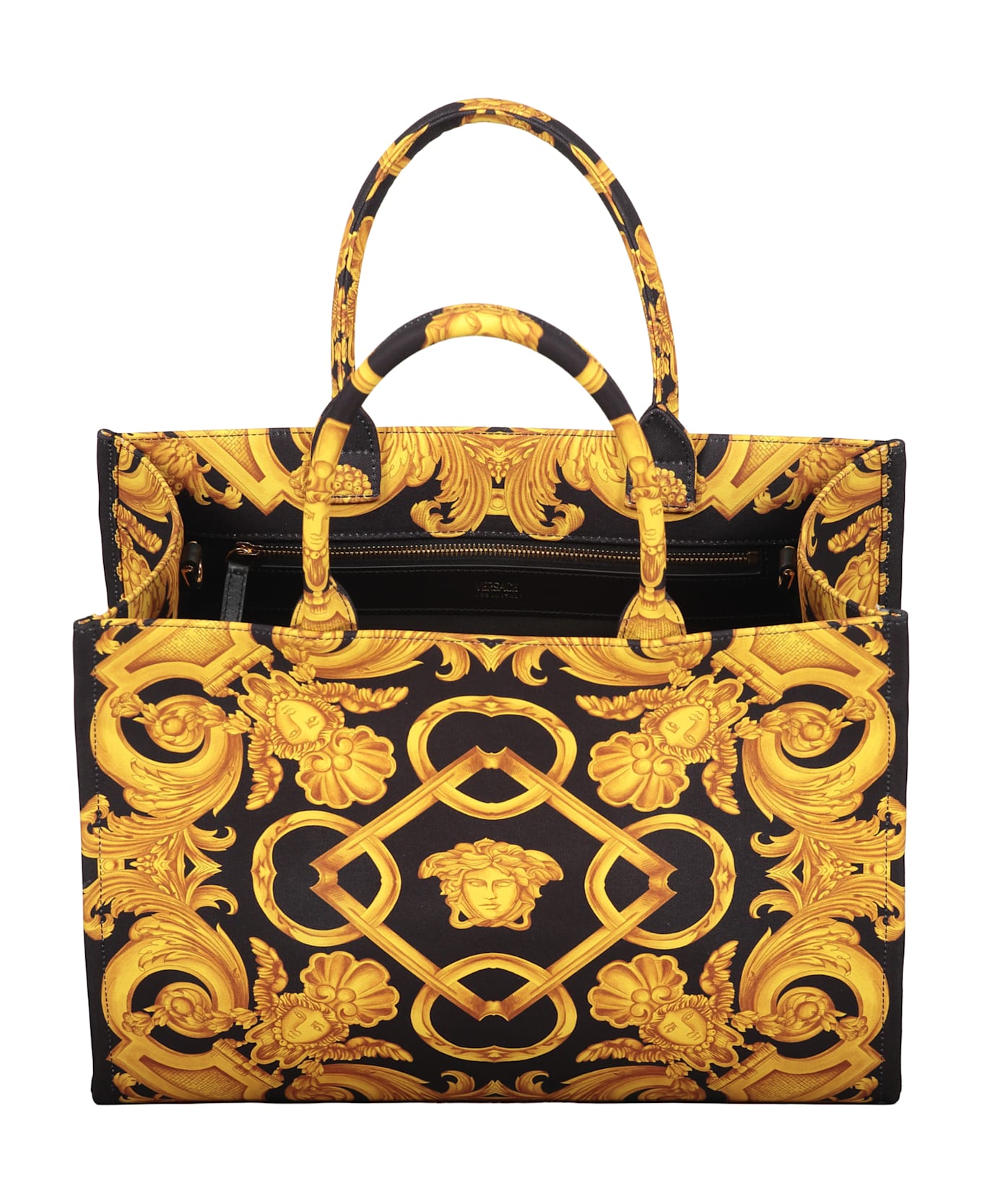Versace Canvas Tote Bag - black