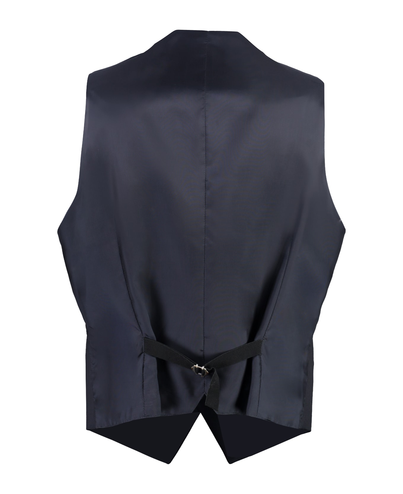 Tagliatore Virgin Wool Single-breast Waistcoat - blue