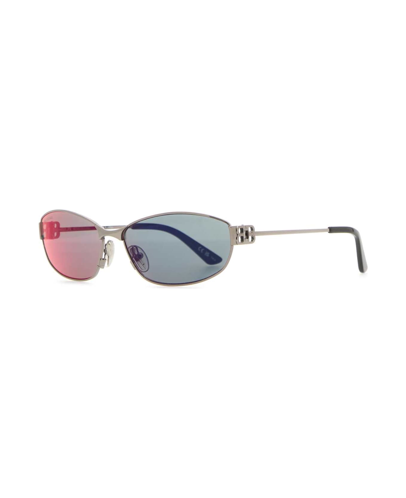 Balenciaga Silver Metal Mercury Oval Sunglasses - MIRRORINFRARED