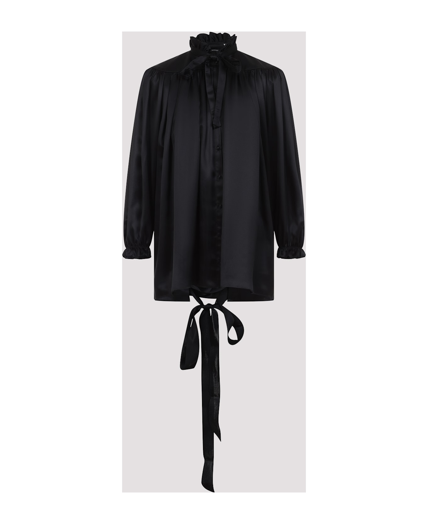 Balenciaga Lace Up Blouse - Black