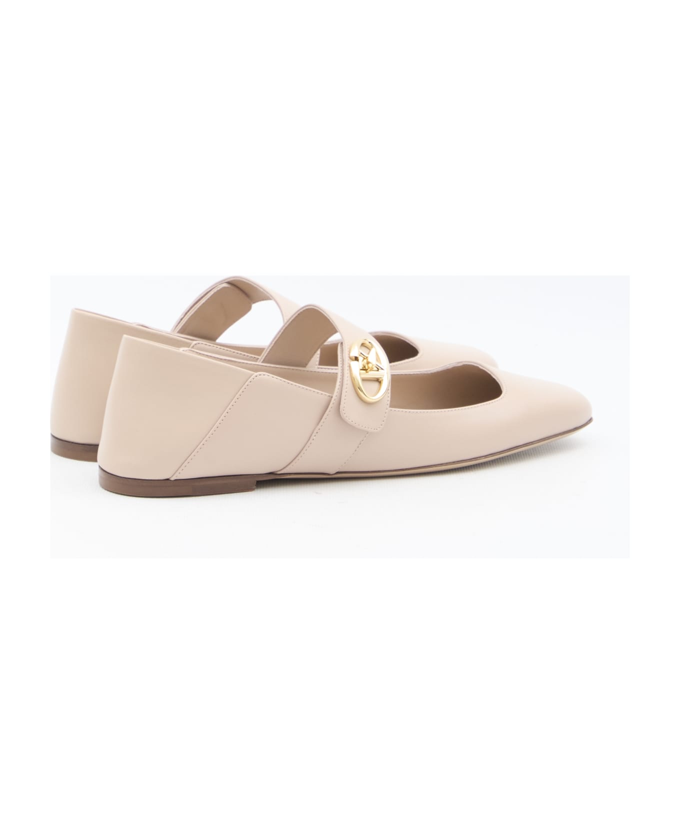 Valentino Vlogo Locker Ballerinas - Beige