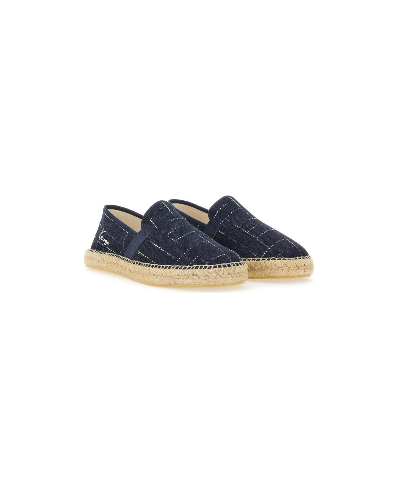 Kenzo Espadrille With Logo Embroidery - DENIM