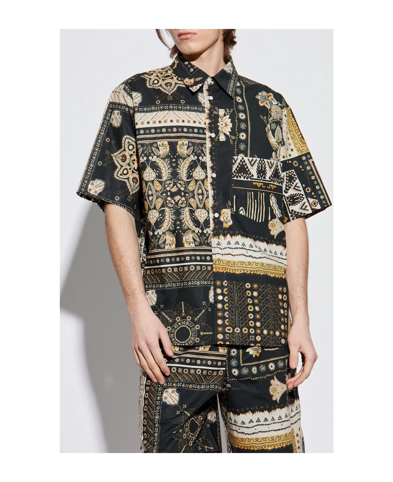 Isabel Marant Garlonn Patterned Shirt - BLACK/NEUTRALS