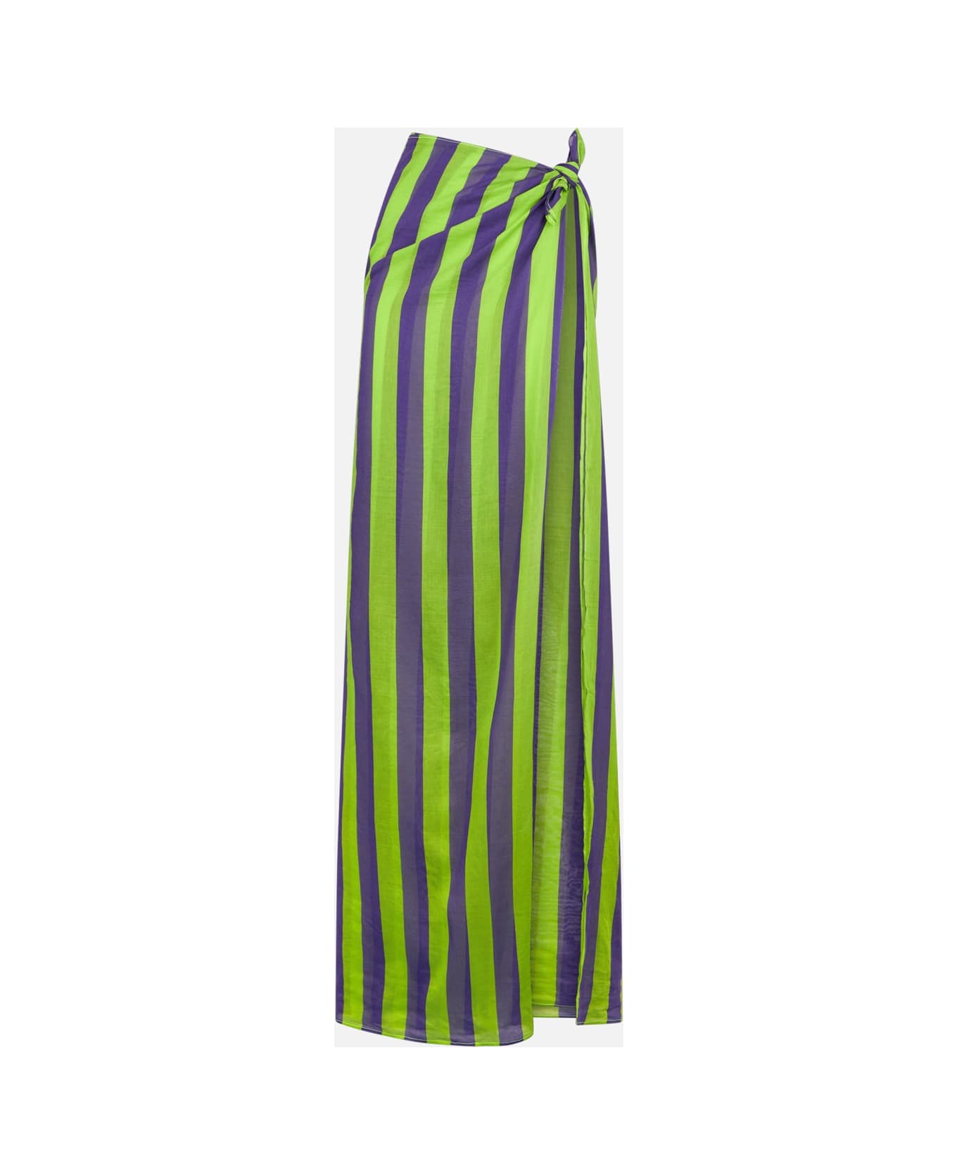 MC2 Saint Barth Cotton Pareo With Striped Print - GREEN 水着