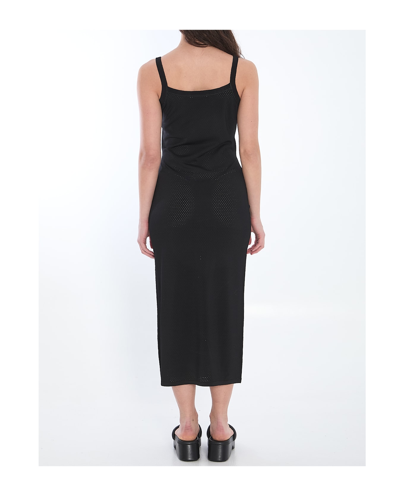 Alexander Wang Slip Dress With 3d Logo - Black