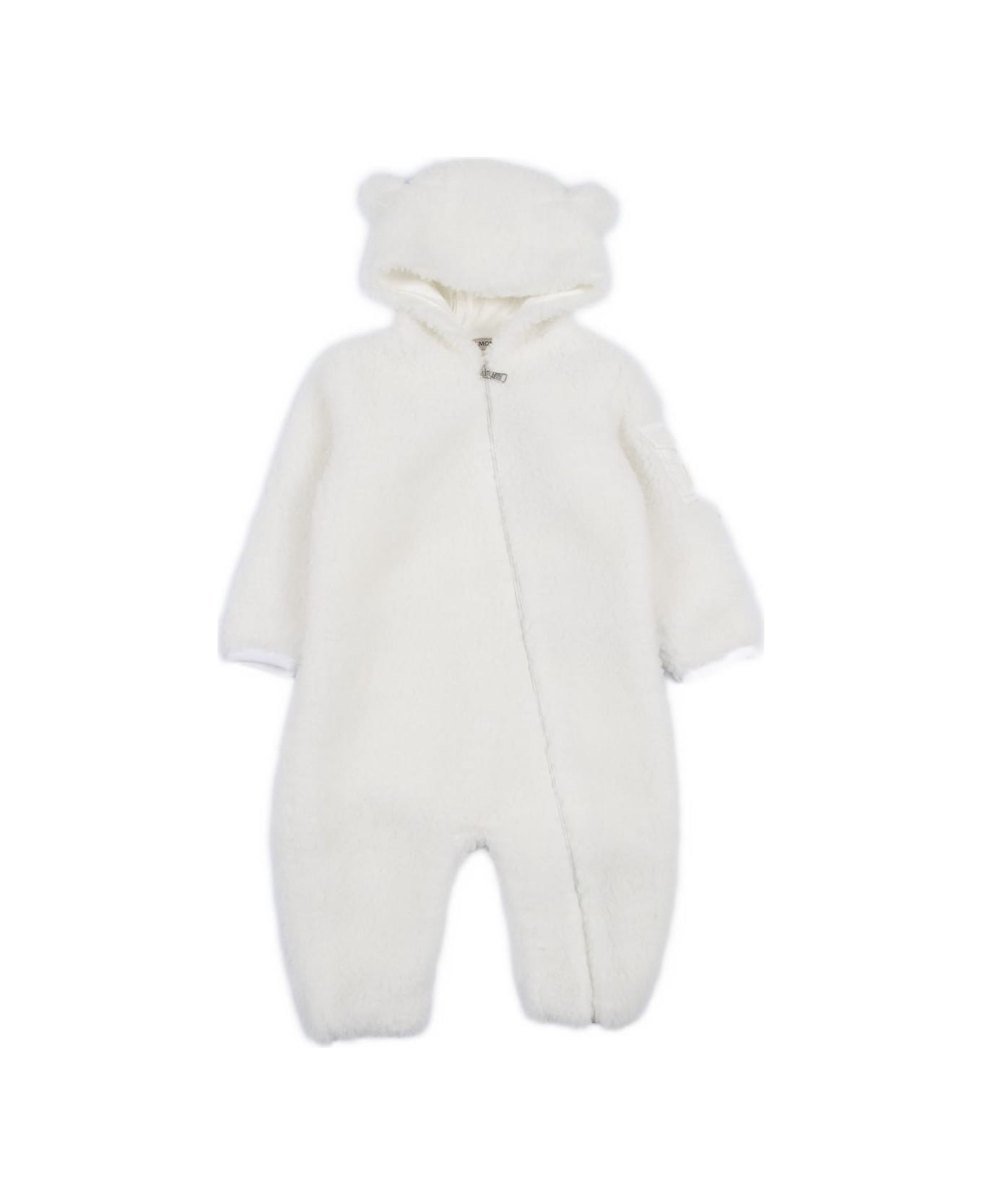 Moncler Enfant Hooded Onesie - White