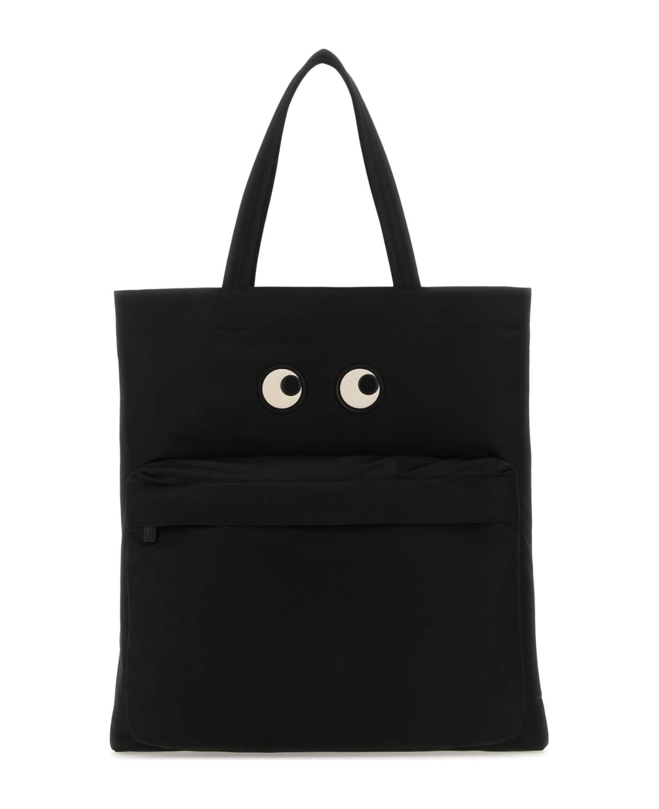 Anya Hindmarch Black Nylon Eyes Shopping Bag - BLACK