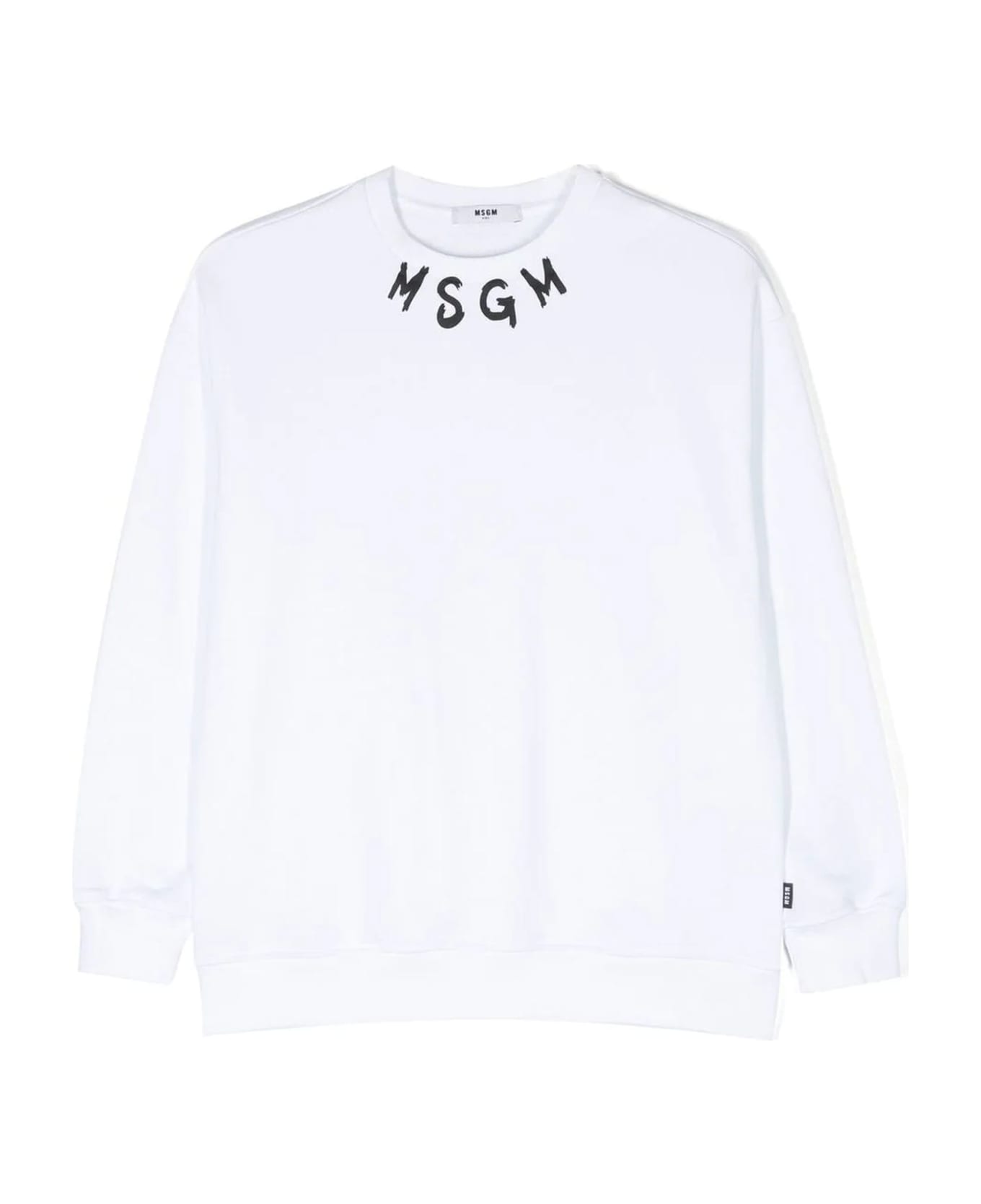 MSGM White Cotton Sweatshirt - Bianco