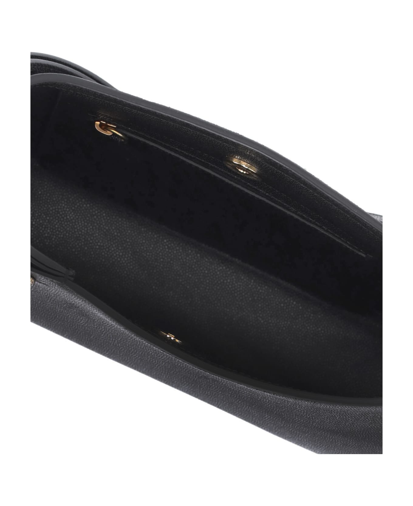 Balmain Embleme Shoulder Bag In Black Leather - Black トートバッグ