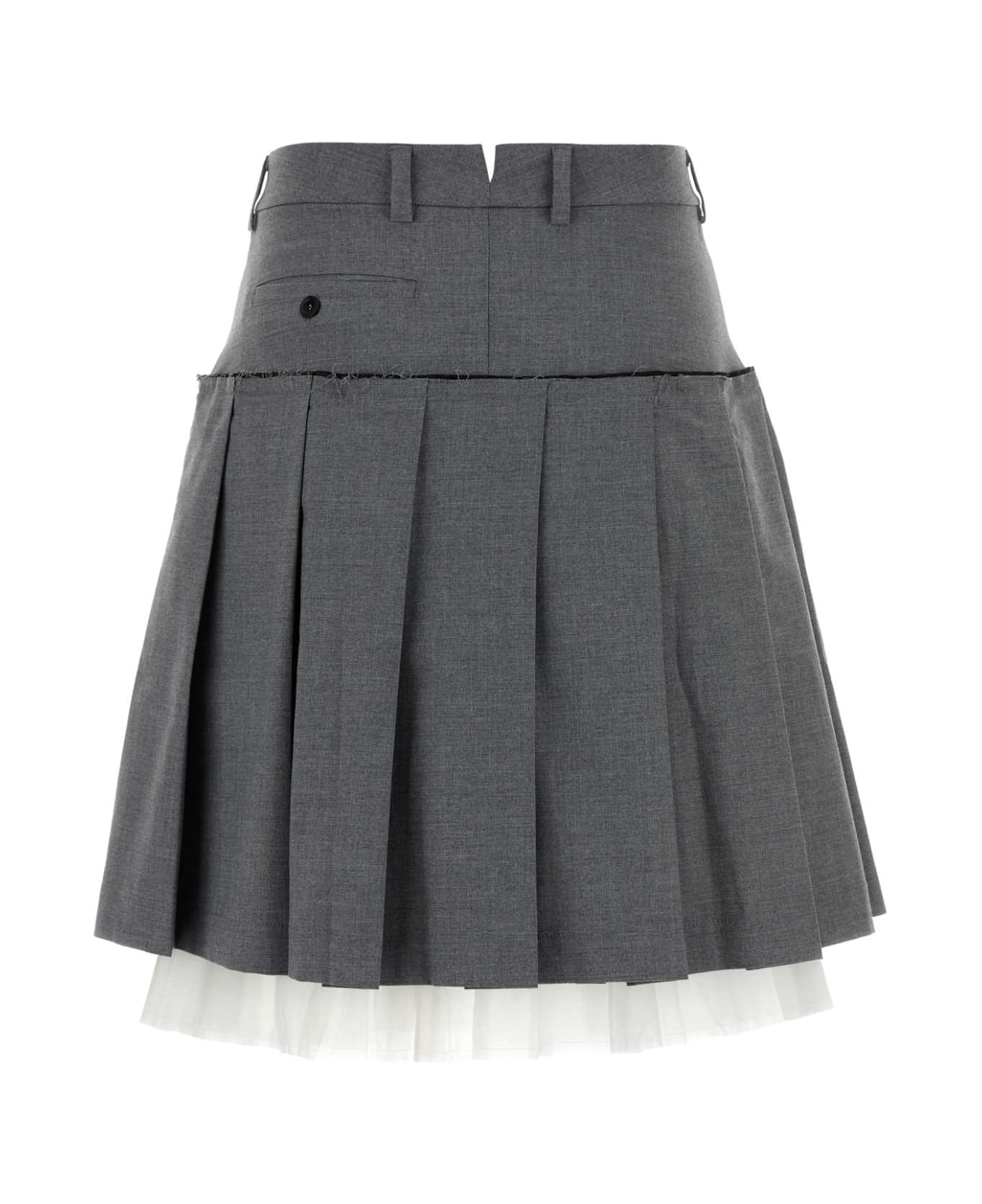 Gimaguas Grey Stretch Polyester Blend Skirt - GREY