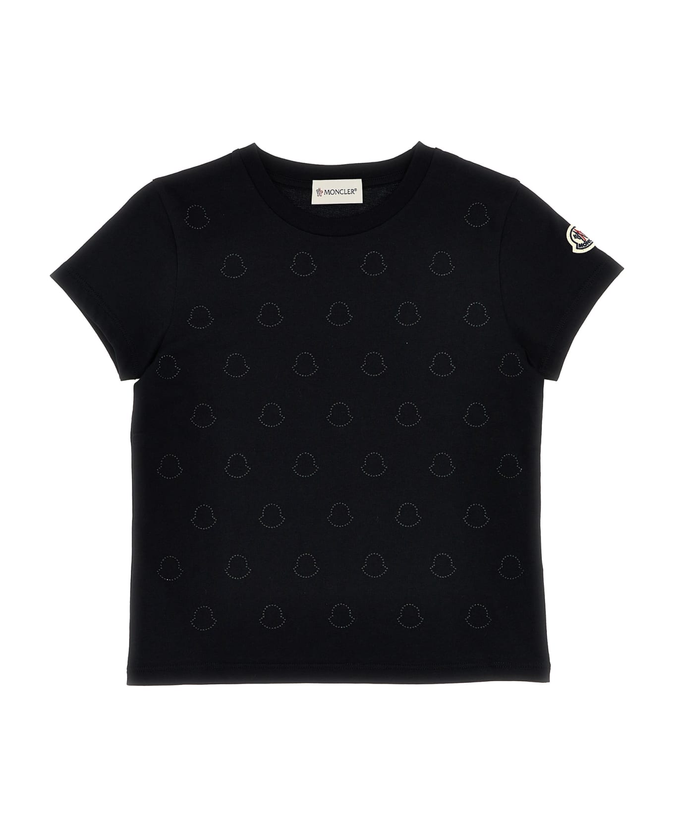 Moncler Rhinestone Logo T-shirt - Black   Tシャツ＆ポロシャツ