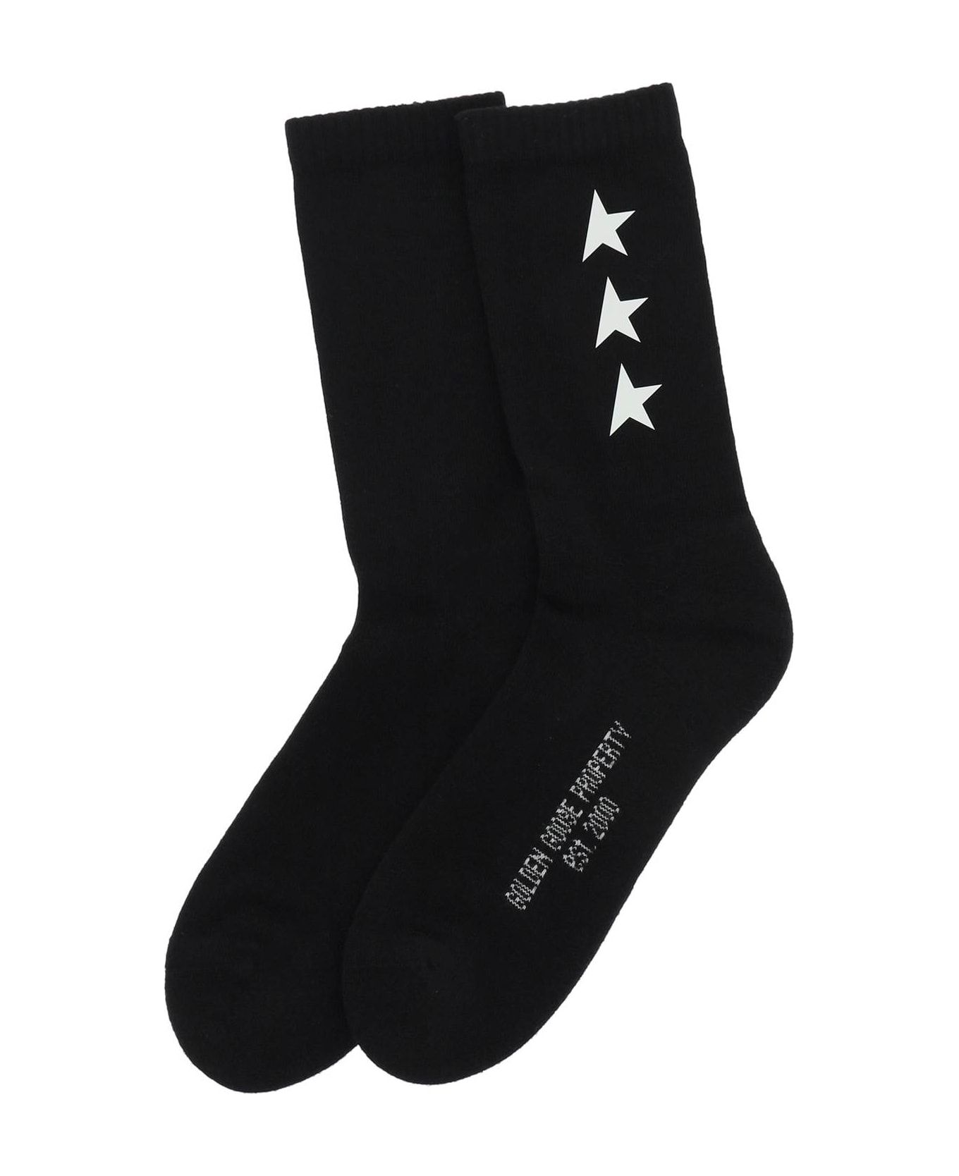 Golden Goose Socks With Logo - Black 靴下＆タイツ