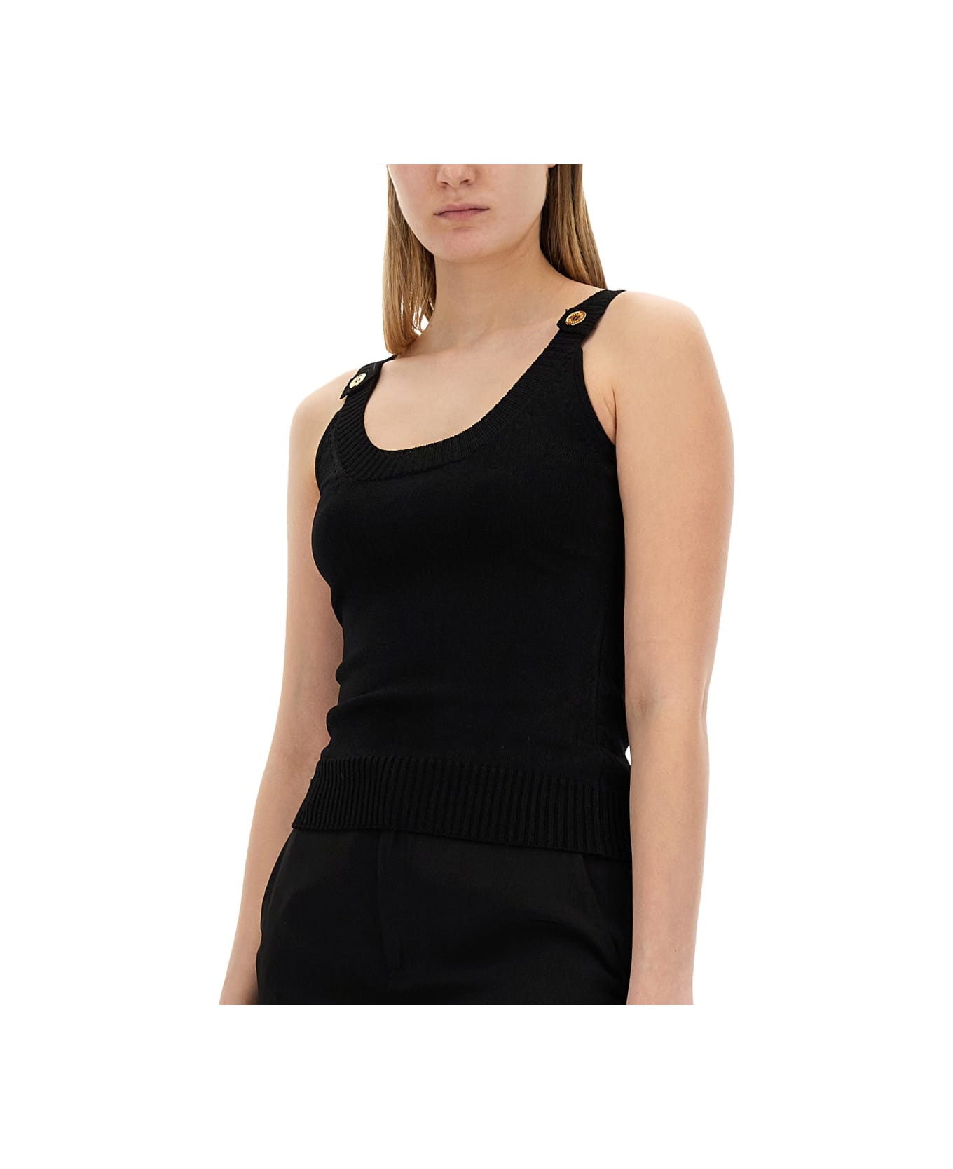 Moschino Knitted Tops. - BLACK