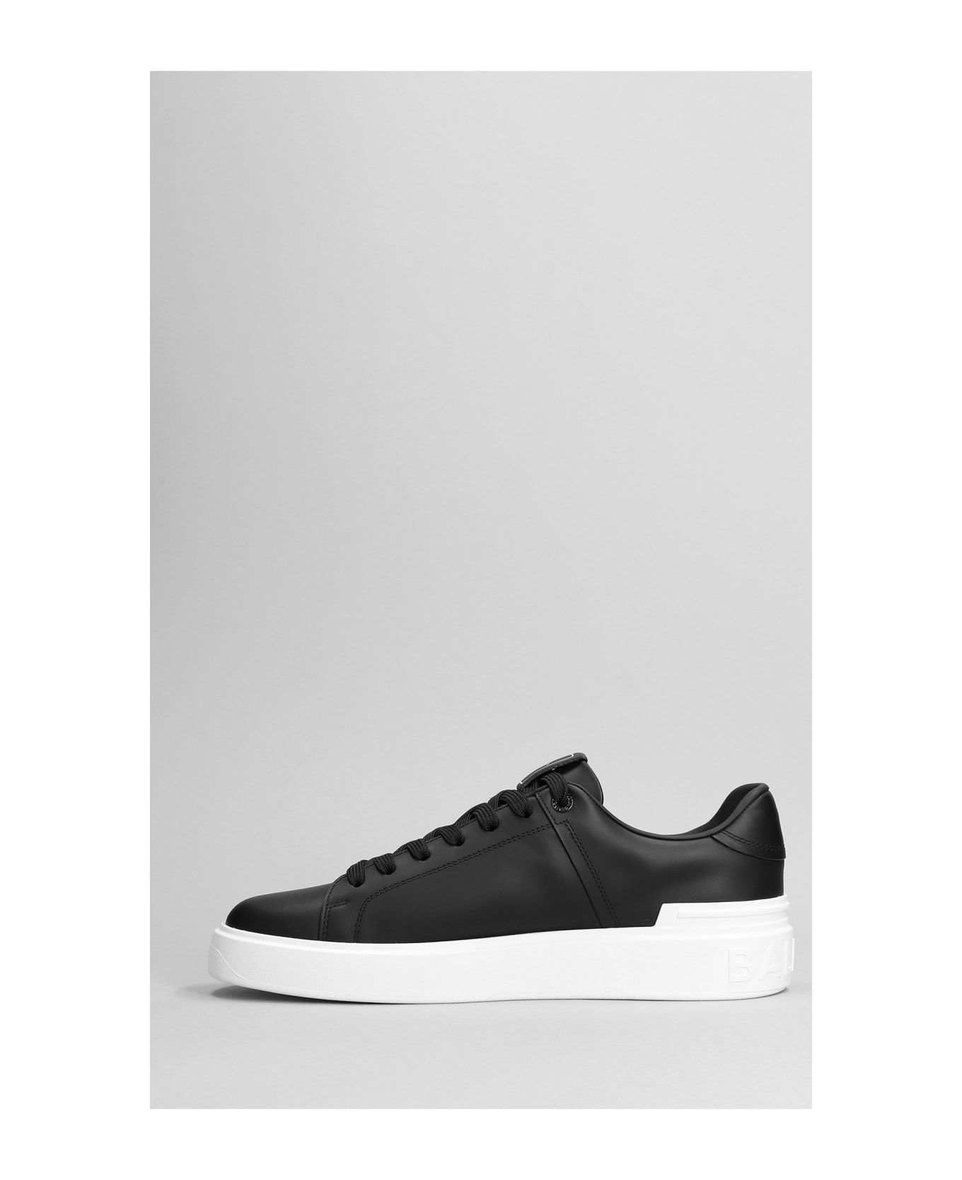 Balmain B Court Sneakers In Black Leather - black