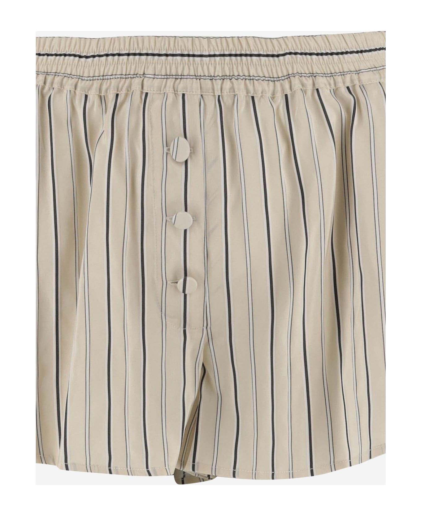 Stella McCartney Striped Silk Blend Shorts - Red ショートパンツ