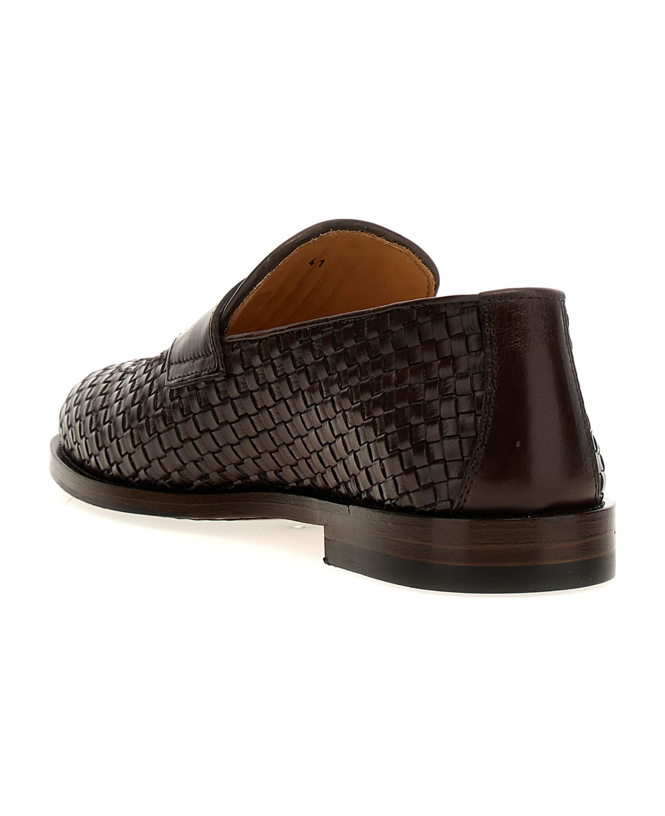 Brunello Cucinelli Braided Leather Loafers - Brown ローファー＆デッキシューズ