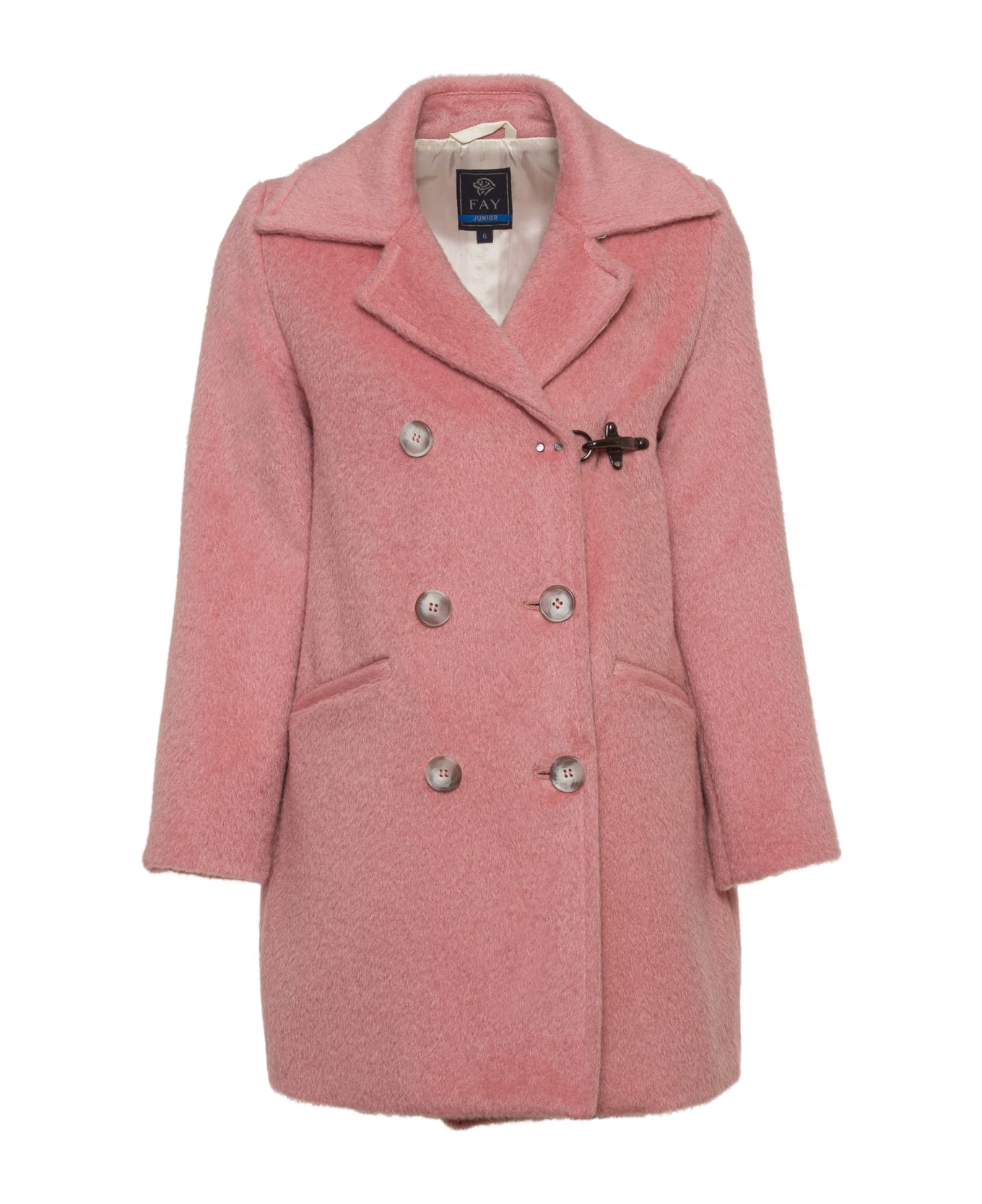 Fay Double-breasted Coat - Pink