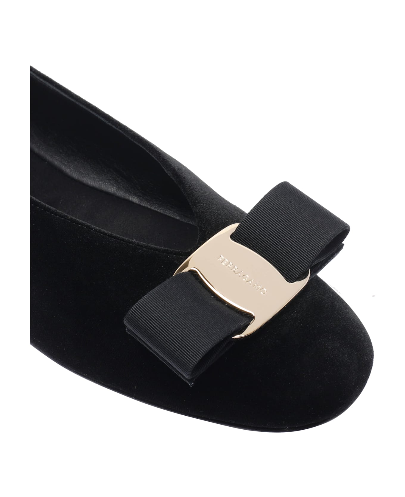 Ferragamo Vara Bow Ballets - BLACK