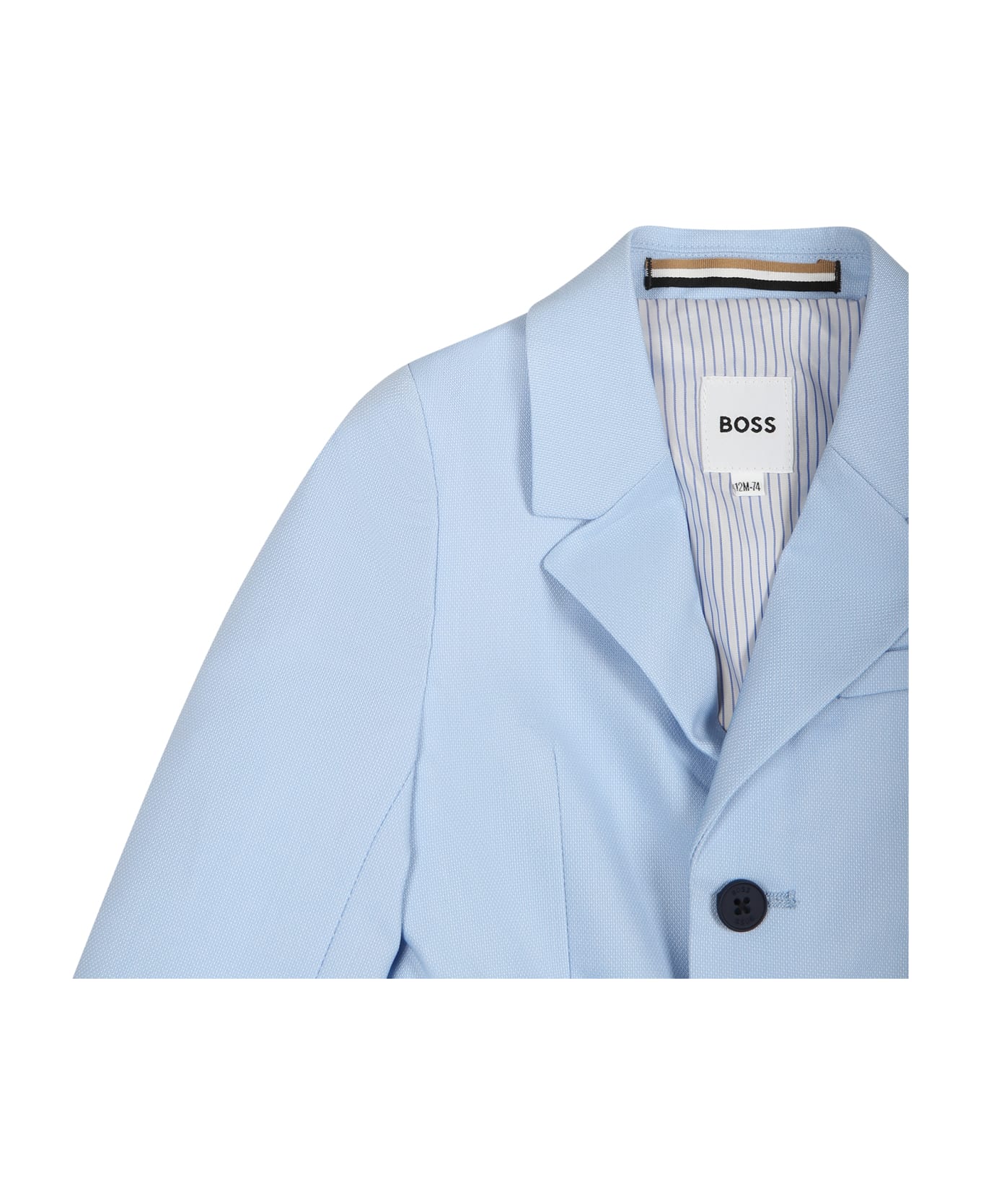 Hugo Boss Sky Blue Jacket For Baby Boy - Light Blue コート＆ジャケット