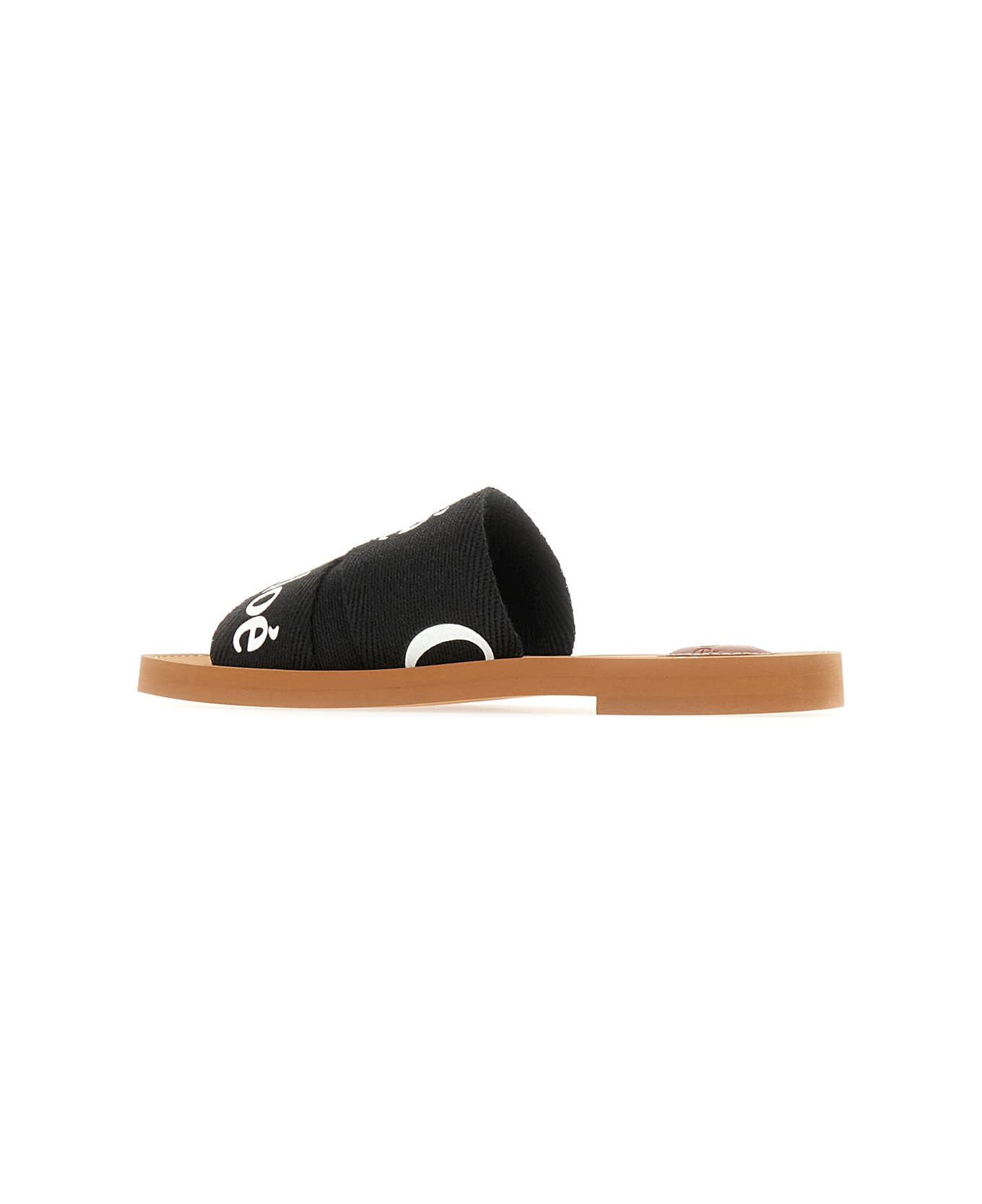 Chloé Black Linen Blend Woody Slippers - 001