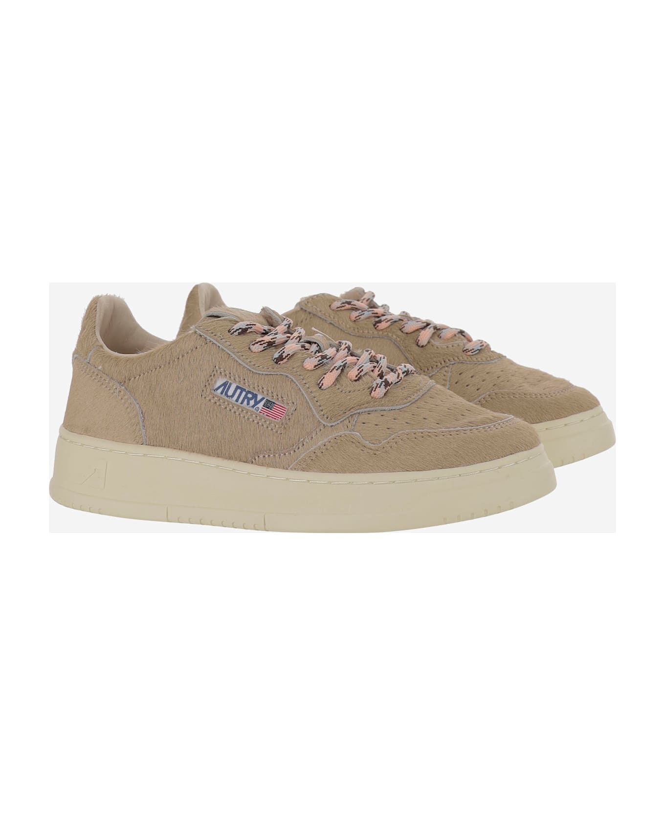 Autry Beige Leather Medalist Sneakers - Beige