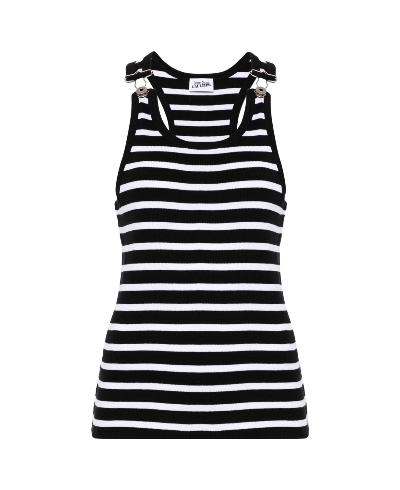 Jean Paul Gaultier Ribbed Mariniere Tank Top - Black White