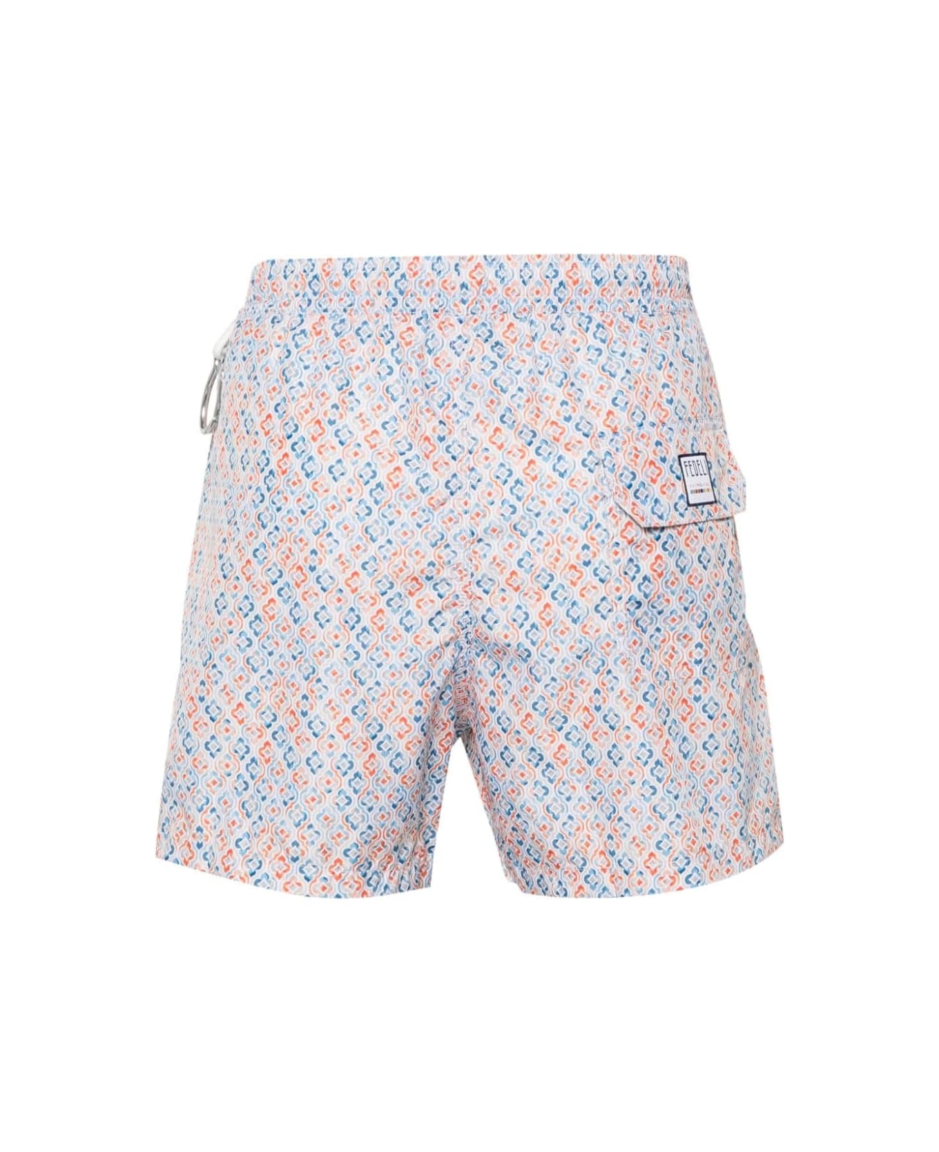 Fedeli Swim Shorts With Shaded Majolica Micro Pattern - Multicolour スイムトランクス