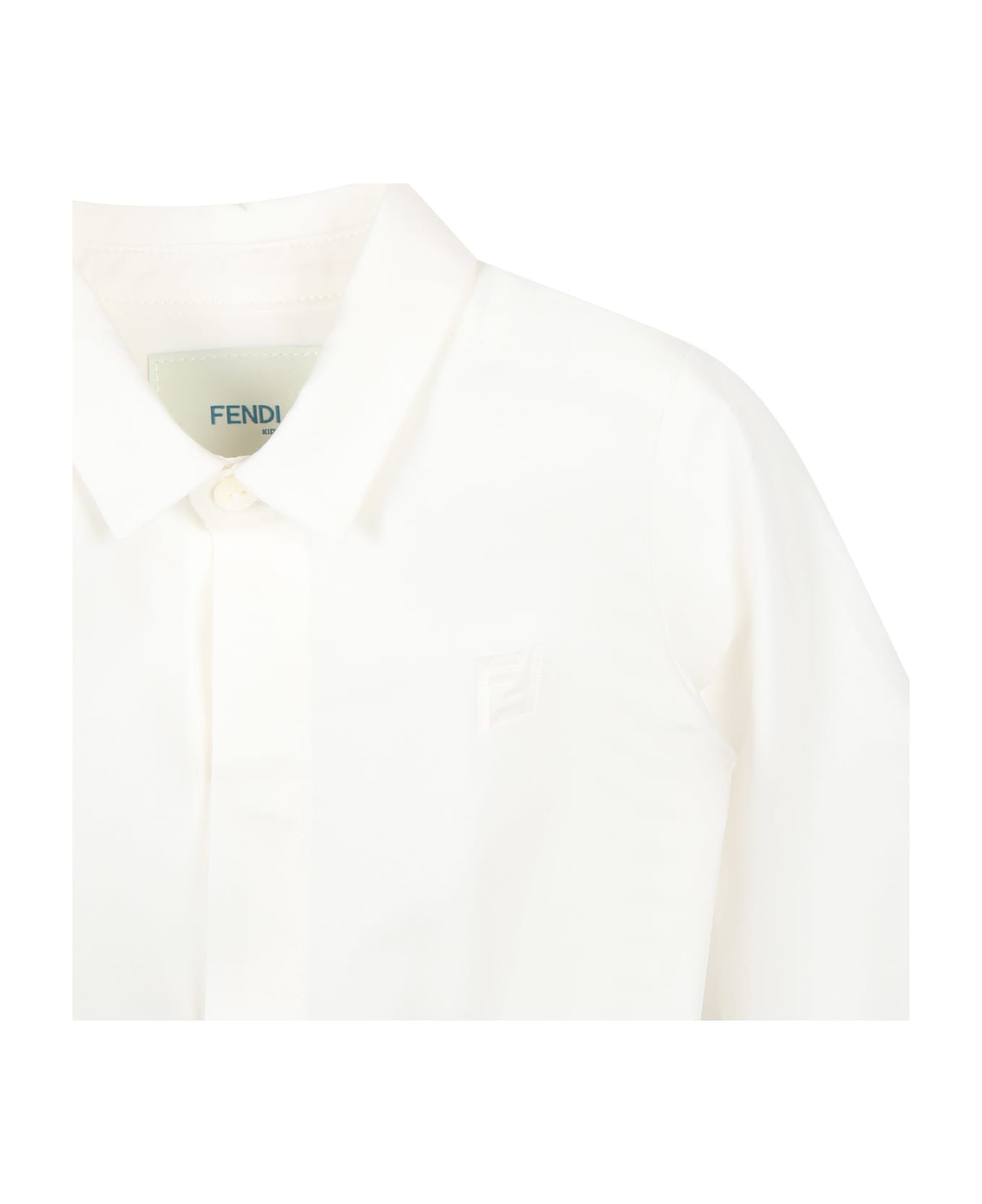 Fendi White Suit For Baby Boy With Double F - Multicolor