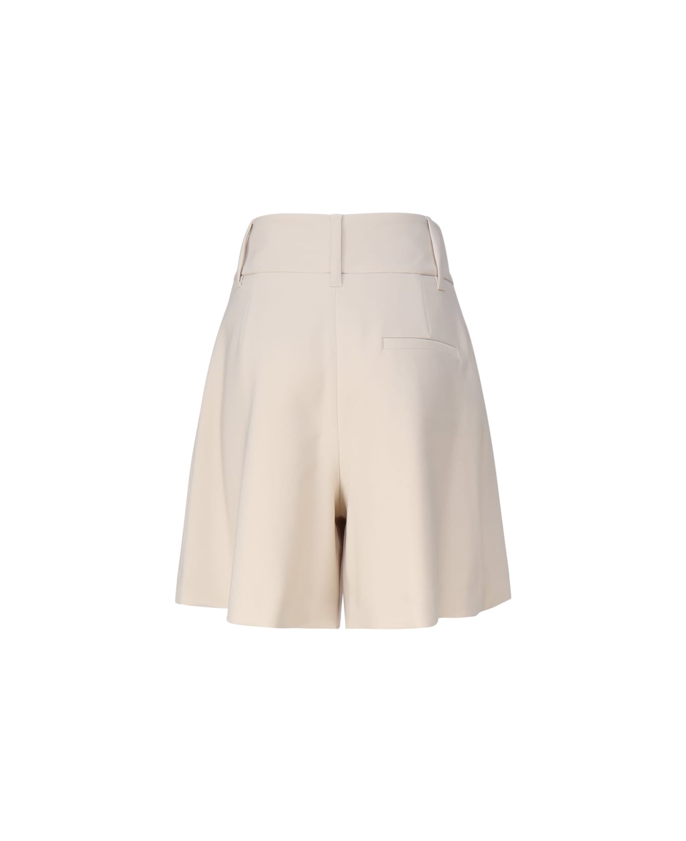 Genny High-waisted Cady Bermuda Shorts - Beige ショートパンツ