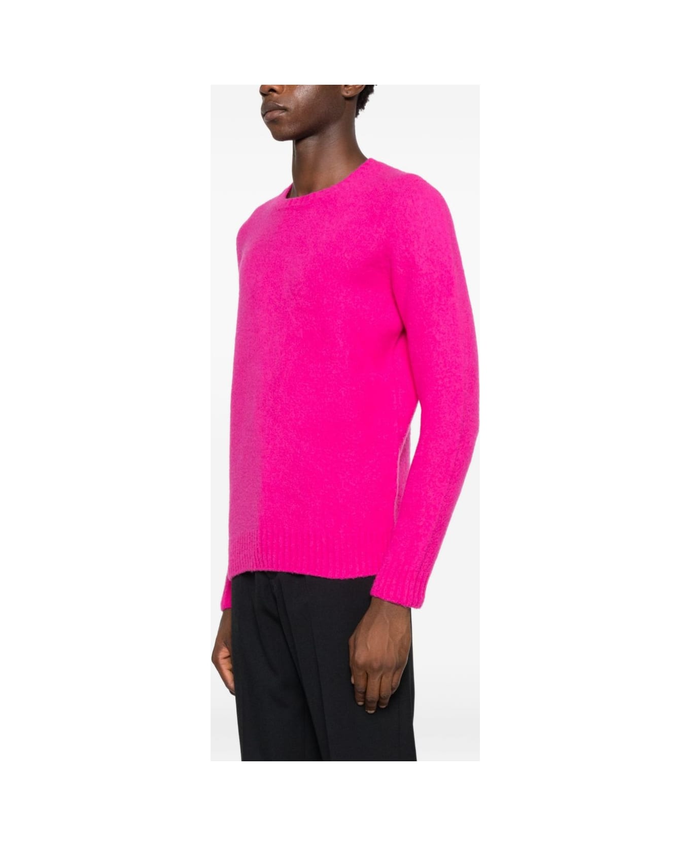 Drumohr Crewneck Sweater, Long Sleeves, Fuchsia - Fuchsia
